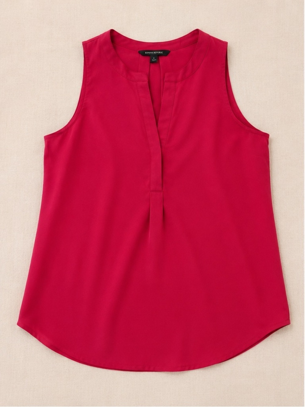 Banana Republic Pink Sleeveless Split Neck Blouse Career Top S